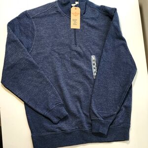NWT Dockers Men's Large Blue Quarter-Zip Athleisure Sweater Shirt Retails $60